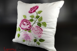 Cushion cover - Sapa rose embroidery